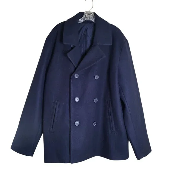 Men's Old Navy Dark Blue Peacoat Size XXL Double-Breasted - Picture 2 of 4